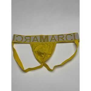 MARCUSE Mens Jockstrap Yellow Gray Striped Waistband Underwear Intimates Medium